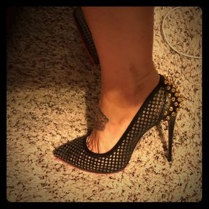 COPY - Christian Louboutin Black Guni 100 Kid lea…